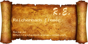 Reichenbach Elemér névjegykártya